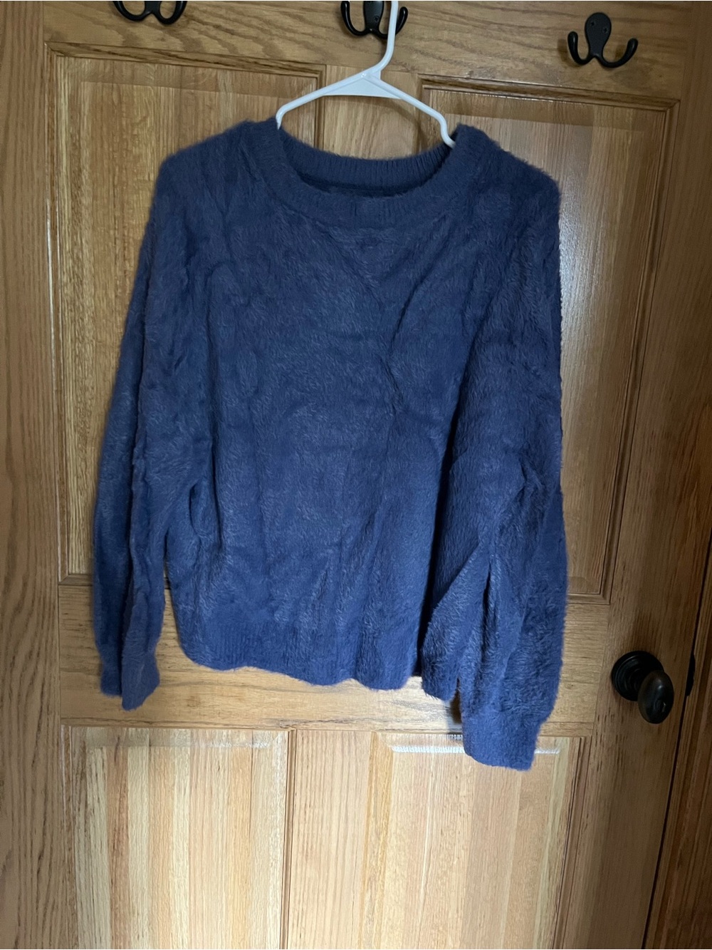 aerie Plush Crewneck Sweater in Navy Blue